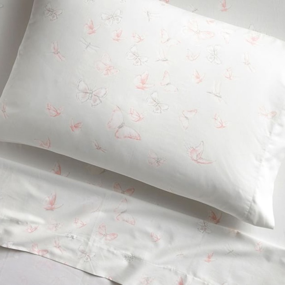 Pottery Barn Kids Monique Lhuillier Ethereal Butterfly Sateen Sheet Set - Picture 2 of 4